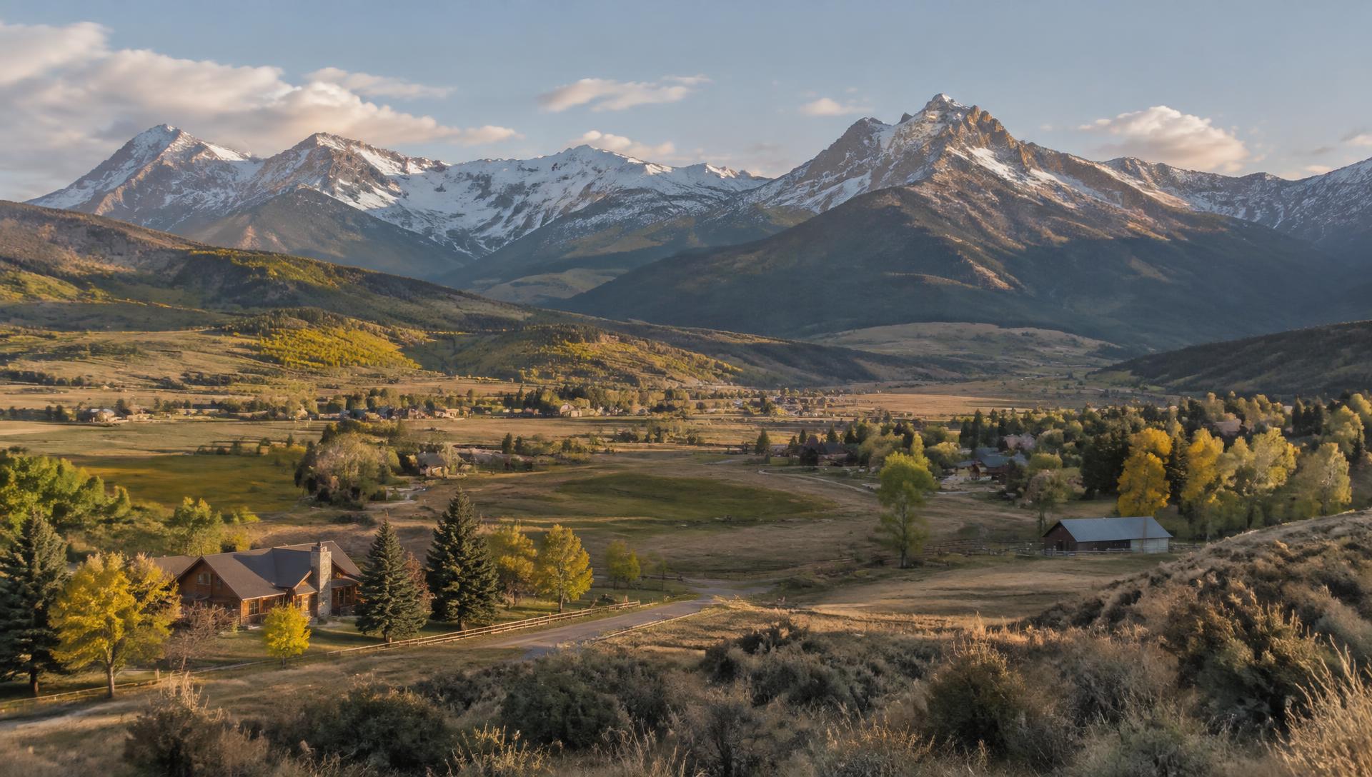 Colorado mountain-town neighborhood with freshly painted homes